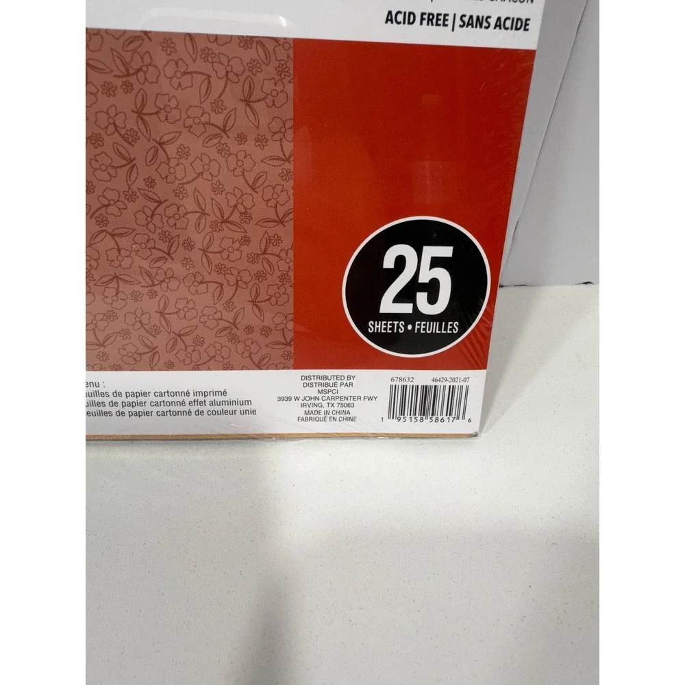 lot 2 Recollections Specialty Cardstock Paper 12x12 50 Sheets total Foil Floral